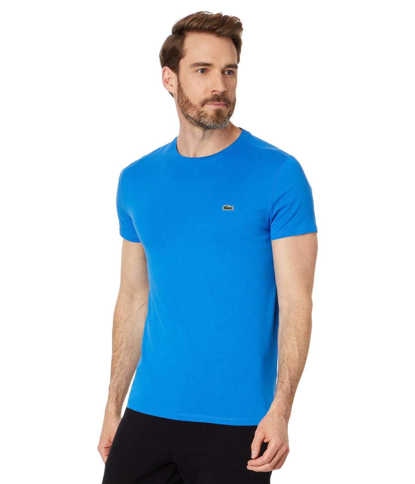 HOTLacoste Men's Short Sleeve Pima Jersey Crew Neck Tee