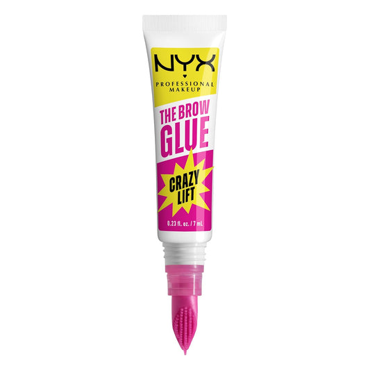 HOTNYX PROFESSIONAL MAKEUP The Brow Glue Crazy Lift, Brow Lamination Gel with 16HR Strong Hold & Built-In Styling Comb - Clear Eyebrow Gel