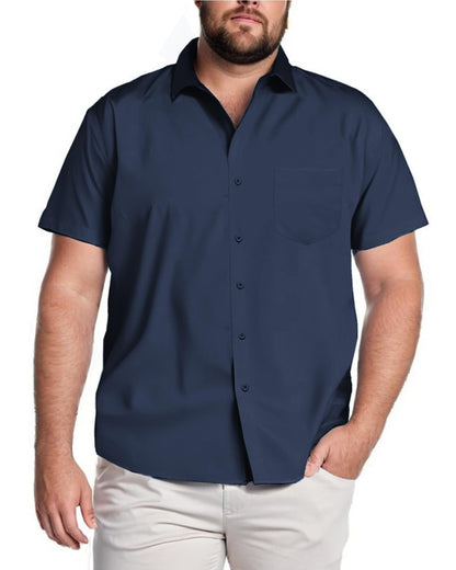 HOTCOOFANDY Big & Tall Shirts for Men Short Sleeve Button Down Casual Dress Shirts