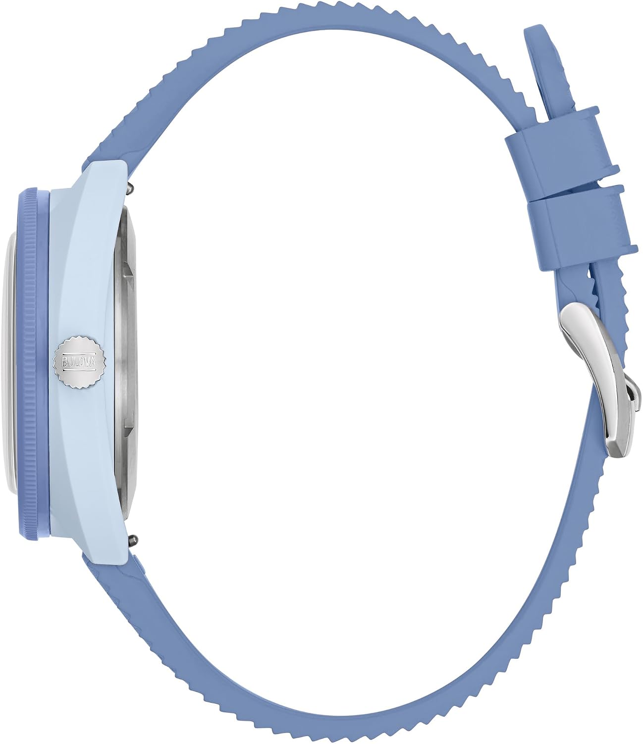 HOTBulova Oceanographer Snorkel Amazon Exclusive Ceramic Case and White Perforated Rubber Strap Watch, Day Date 100M WR