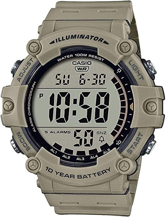 HOTCasio Illuminator AE1500WH Series | 10-Year Battery | LED Backlight | 5-Alarms | 1/100 Sec Stopwatch | Men's Digital Watch