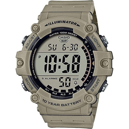 HOTCasio Illuminator AE1500WH Series | 10-Year Battery | LED Backlight | 5-Alarms | 1/100 Sec Stopwatch | Men's Digital Watch