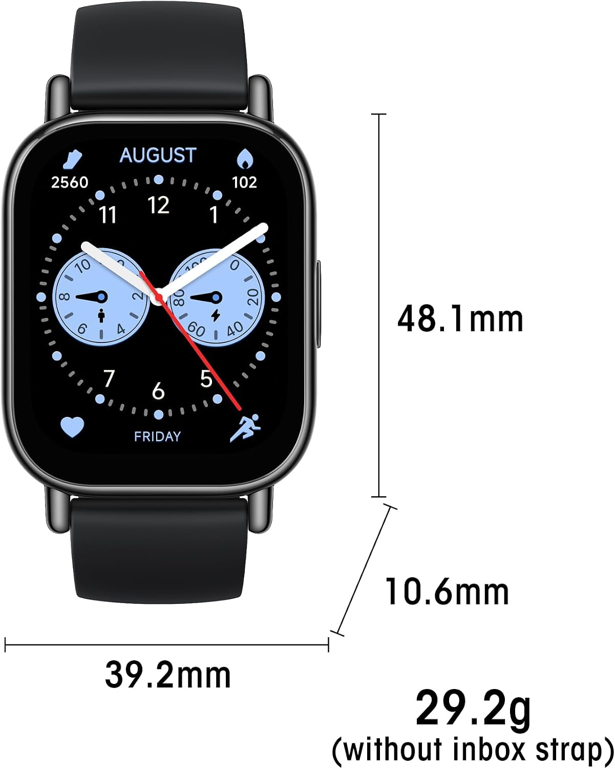 HOTXiaomi Redmi 5 Lite Smart Watch, Step Counter Watch for Women Men with 1.96" LCD Large Display, 140 Sports Modes, 5ATM Waterproof (Lite-Black)