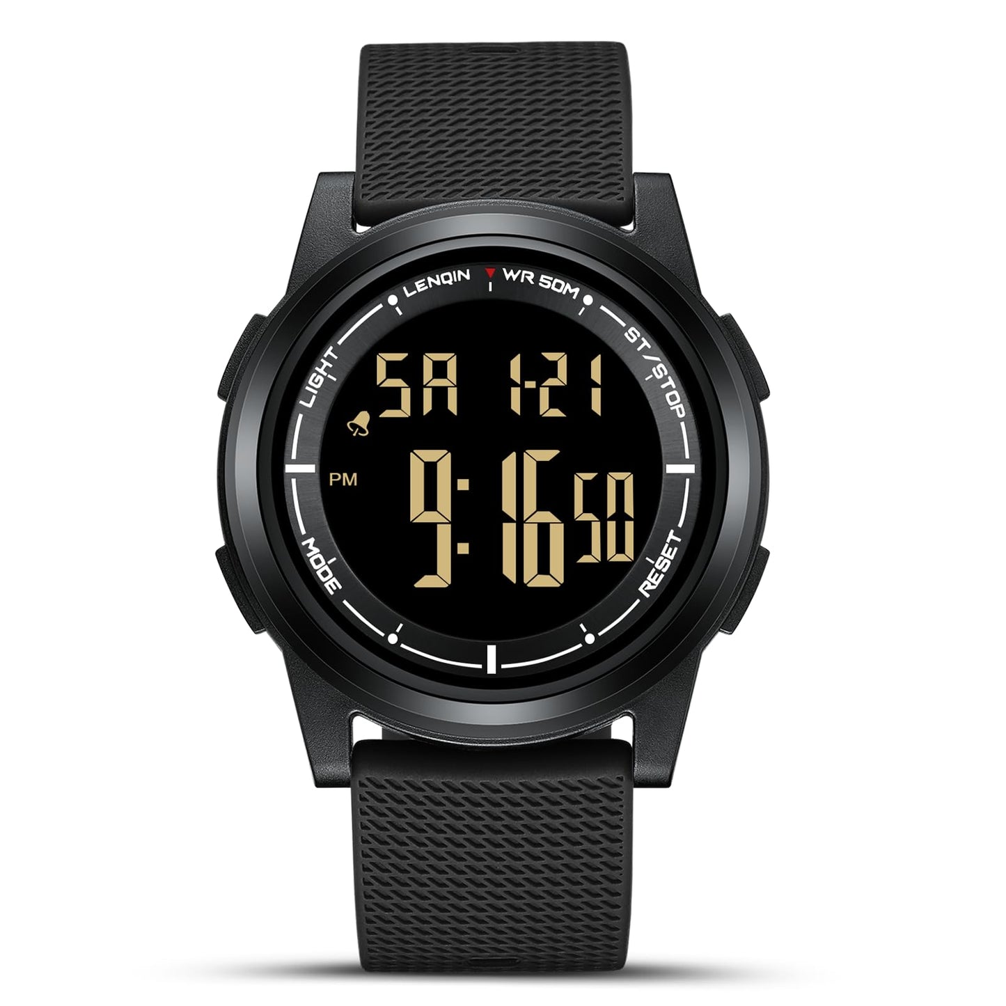 HOTHANPOSH Mens Digital Watch Ultra Thin Minimalist Sports Waterproof Outdoor LED Screen Large Face Wrist Watches for Men with Back Light Alarm Date Stopwatch
