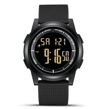 HOTHANPOSH Mens Digital Watch Ultra Thin Minimalist Sports Waterproof Outdoor LED Screen Large Face Wrist Watches for Men with Back Light Alarm Date Stopwatch