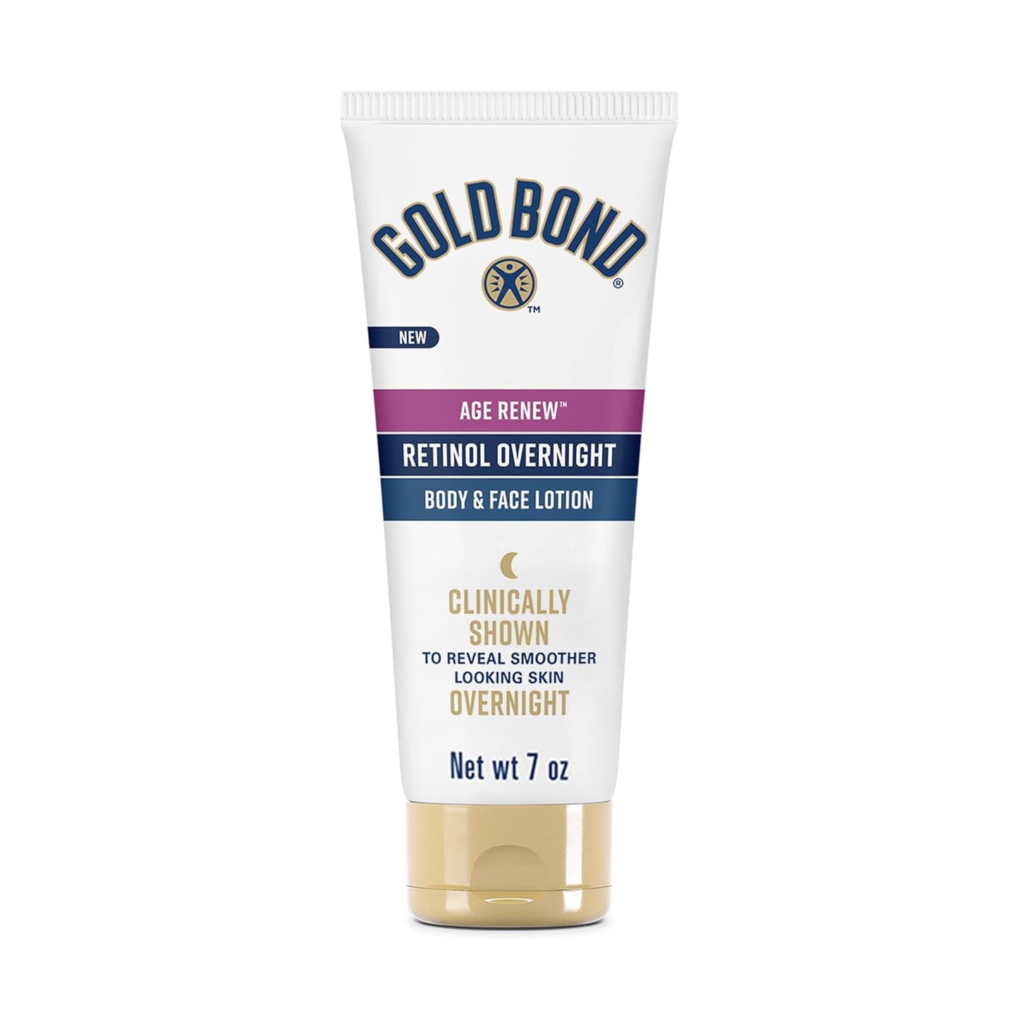 HOTGold Bond Age Renew Retinol Overnight Body & Face Lotion, Retinol Face and Body Lotion with Peptide Complex, 7 oz