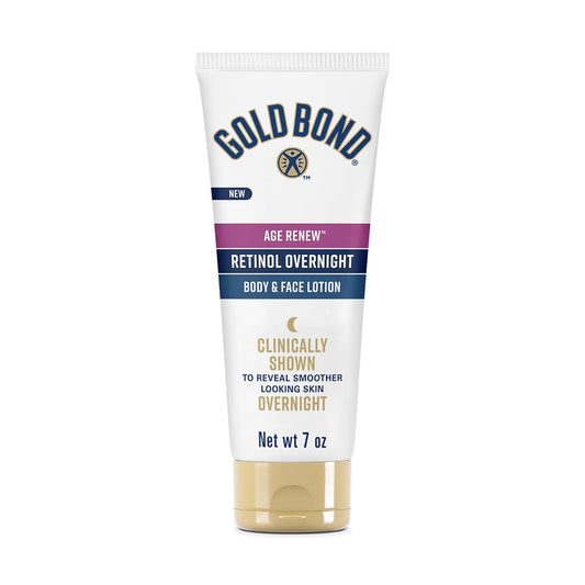HOTGold Bond Age Renew Retinol Overnight Body & Face Lotion, Retinol Face and Body Lotion with Peptide Complex, 7 oz