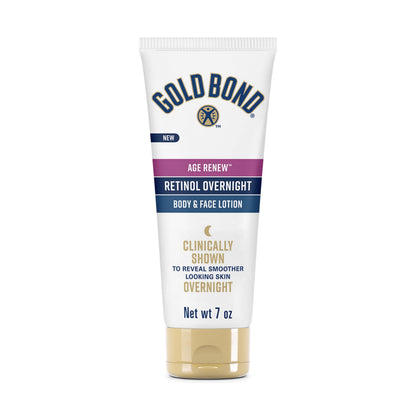 HOTGold Bond Age Renew Retinol Overnight Body & Face Lotion, 13 Oz, Anti-Aging Moisturizer for Visibly Plumper, Smoother Skin, 24-HR Hydration, Non-Irritating, Non-Greasy, Dermatologist-Tested, Unscented