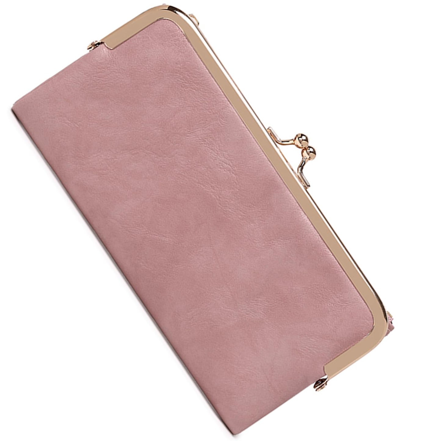 HOTVintage Wallets for Women Large Bifold Kiss Lock Wallet for Women Leather Zip Clutch Coin Purse