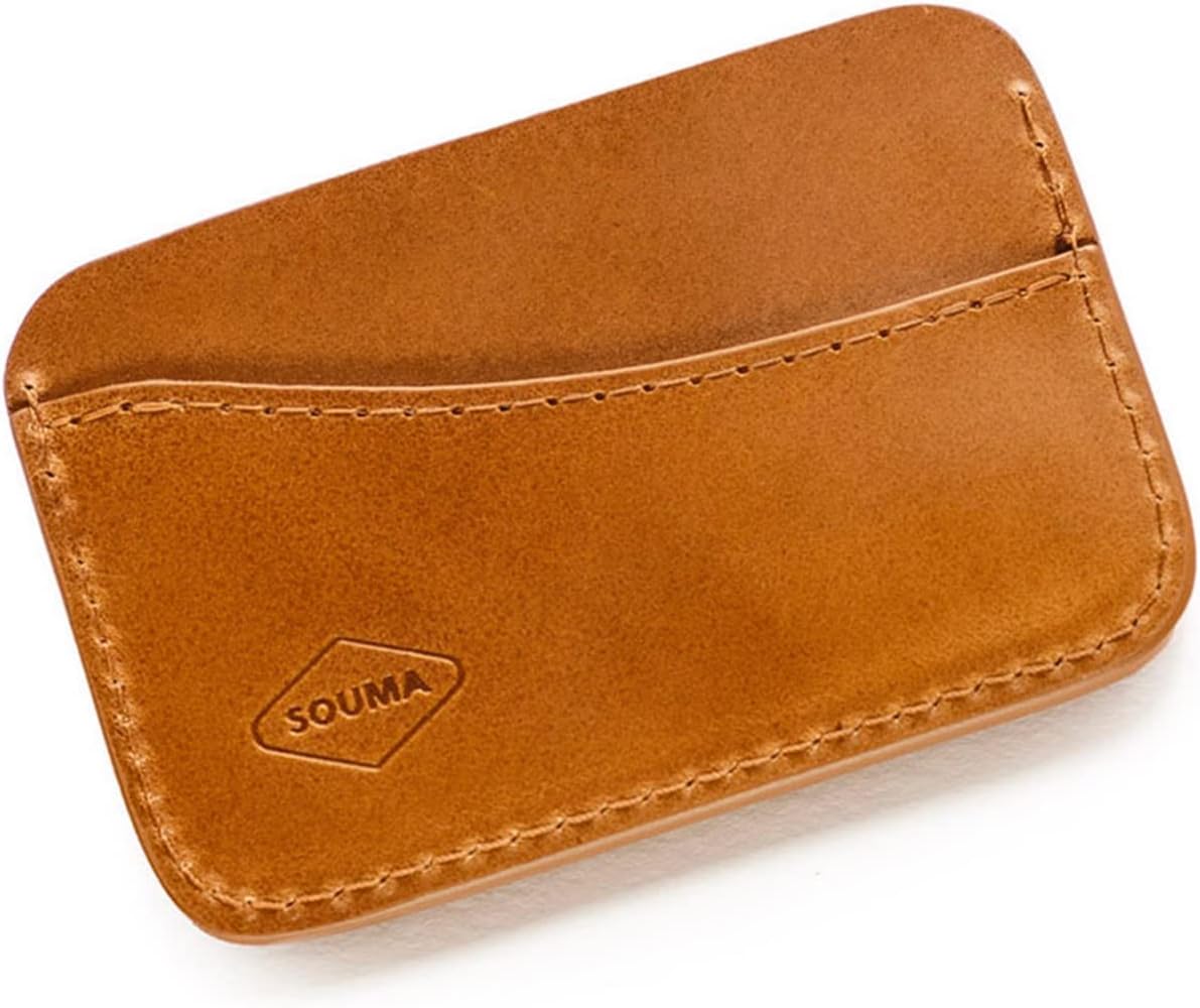 HOTLeather Card Wallet compatible with Apple Airtag - Handmade Minimalist Premium Full Grain Leather Card Wallet Compatible With Tracking Device