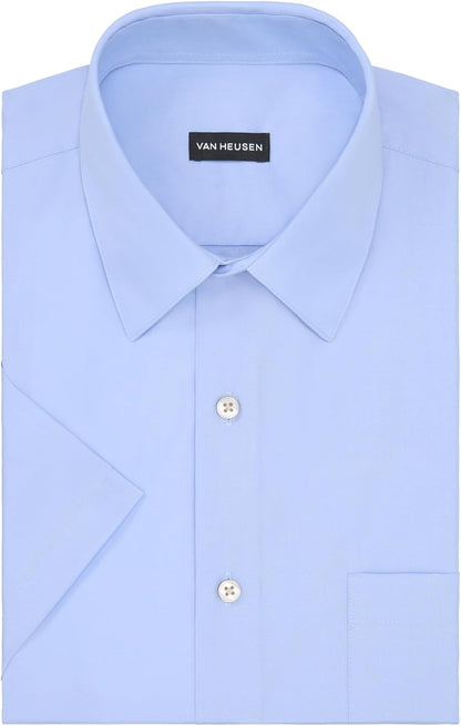 HOTVan Heusen Men's Short Sleeve Dress Shirt Regular Fit Poplin Solid