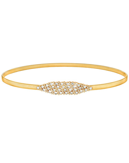 HOTSANSTHS Silver Rhinestone Elastic Waist Belt for Women, Metal Skinny Ladies Belt for Dresses Wedding Party Formal Occasions