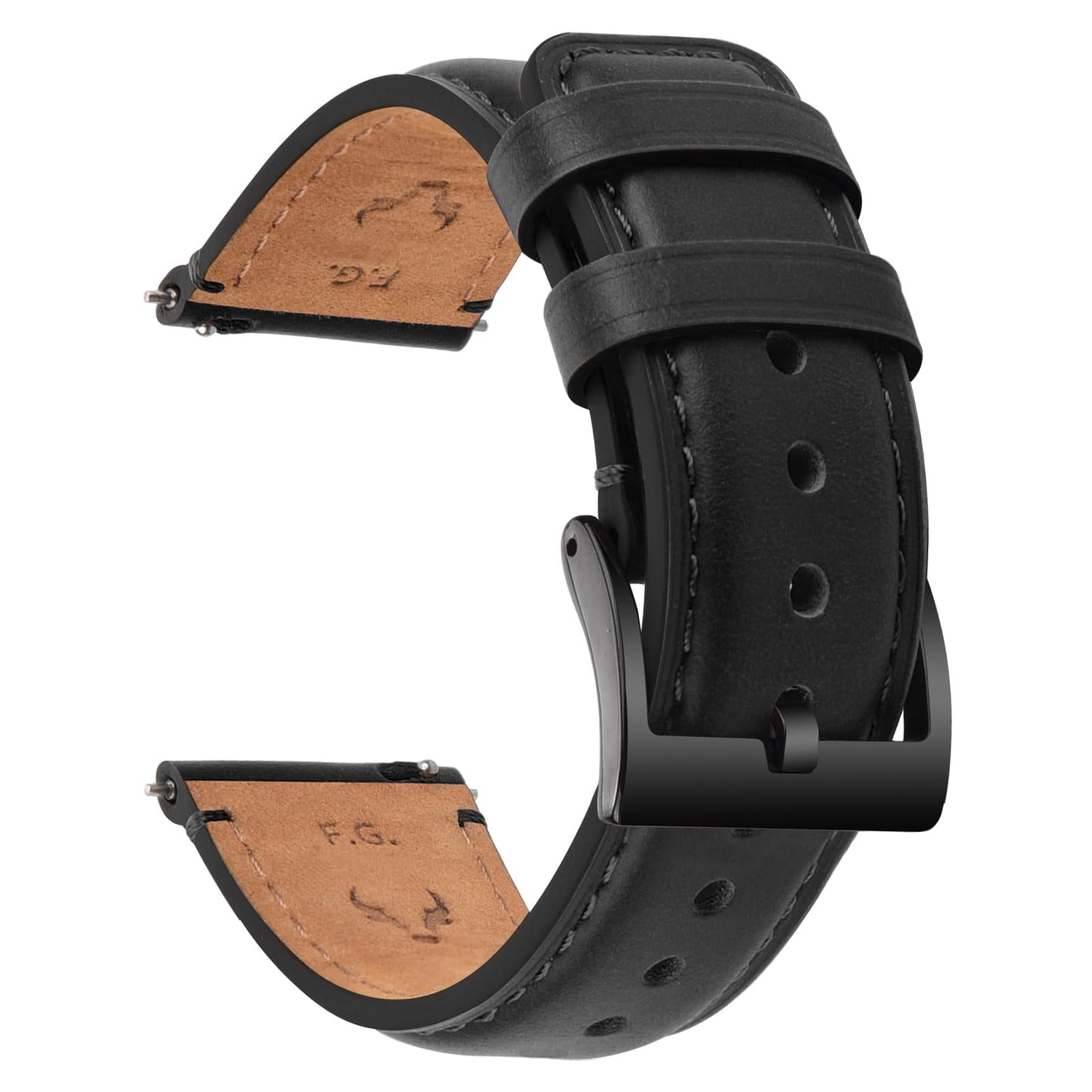 HOTFullmosa Leather Watch Bands for Men, 18mm 19mm 20mm 21mm 22mm 24mm 26mm Quick Release Watch Bands Strap - Burnished Band Vintage Wristband with Stainless Steel Metal Clasp
