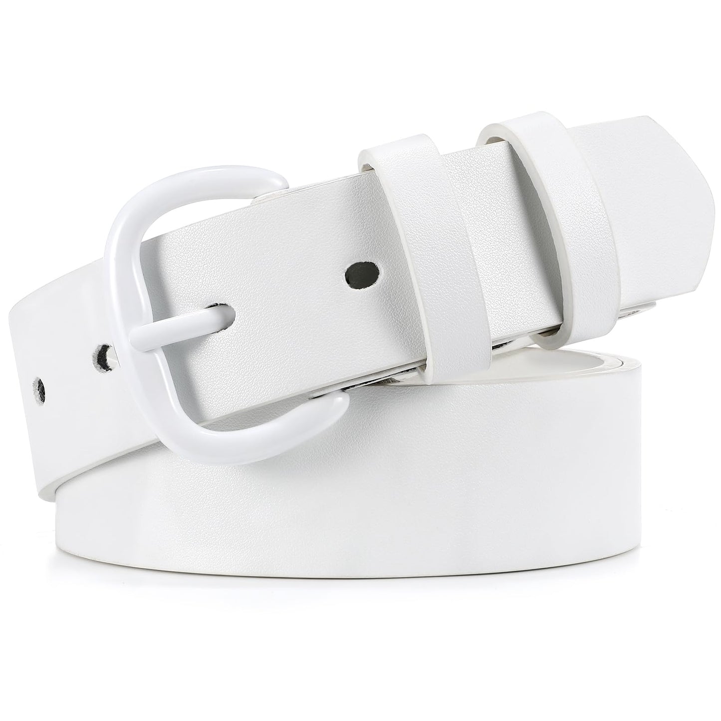 HOTWHIPPY Women Leather Belt for Jeans Pants Dresses Black Ladies Waist Belt with Pin Buckle