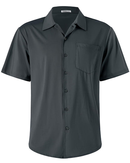 HOTBOJIN Men's Hawaiian Wrinkle Free Short Sleeve Button Down Tropical Floral Beach Vacation Shirt