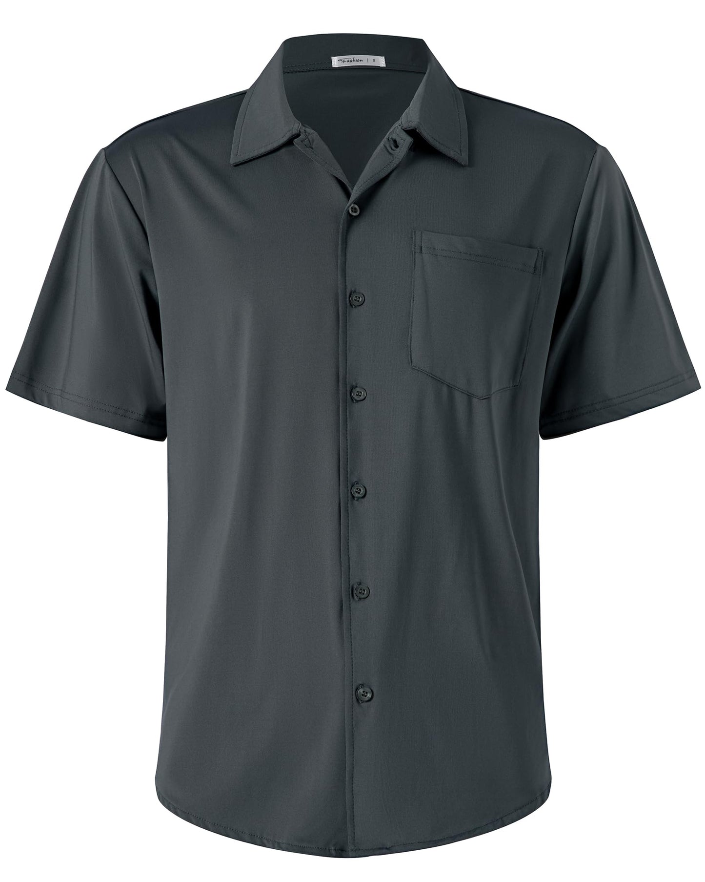 HOTBOJIN Men's Hawaiian Wrinkle Free Short Sleeve Button Down Tropical Floral Beach Vacation Shirt