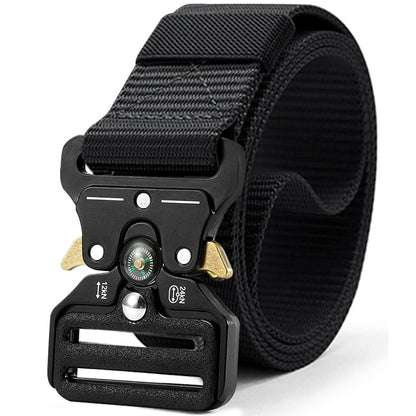 HOTDOOPAI Tactical Belt for Men, Military Nylon Web with Heavy Duty Quick Release Metal Buckle, 1.5'' Wide - Ideal for Work,