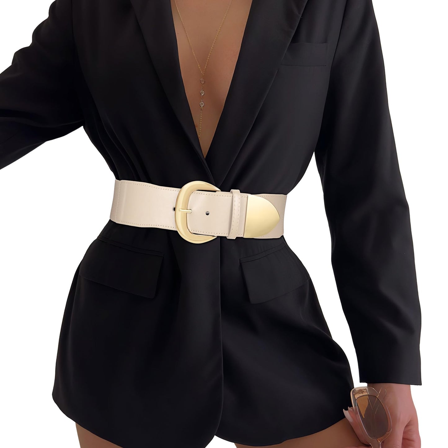 HOTWomen Wide Elastic Waist Belt for Dresses Fashion Thick Stretchy Belt for Trendy