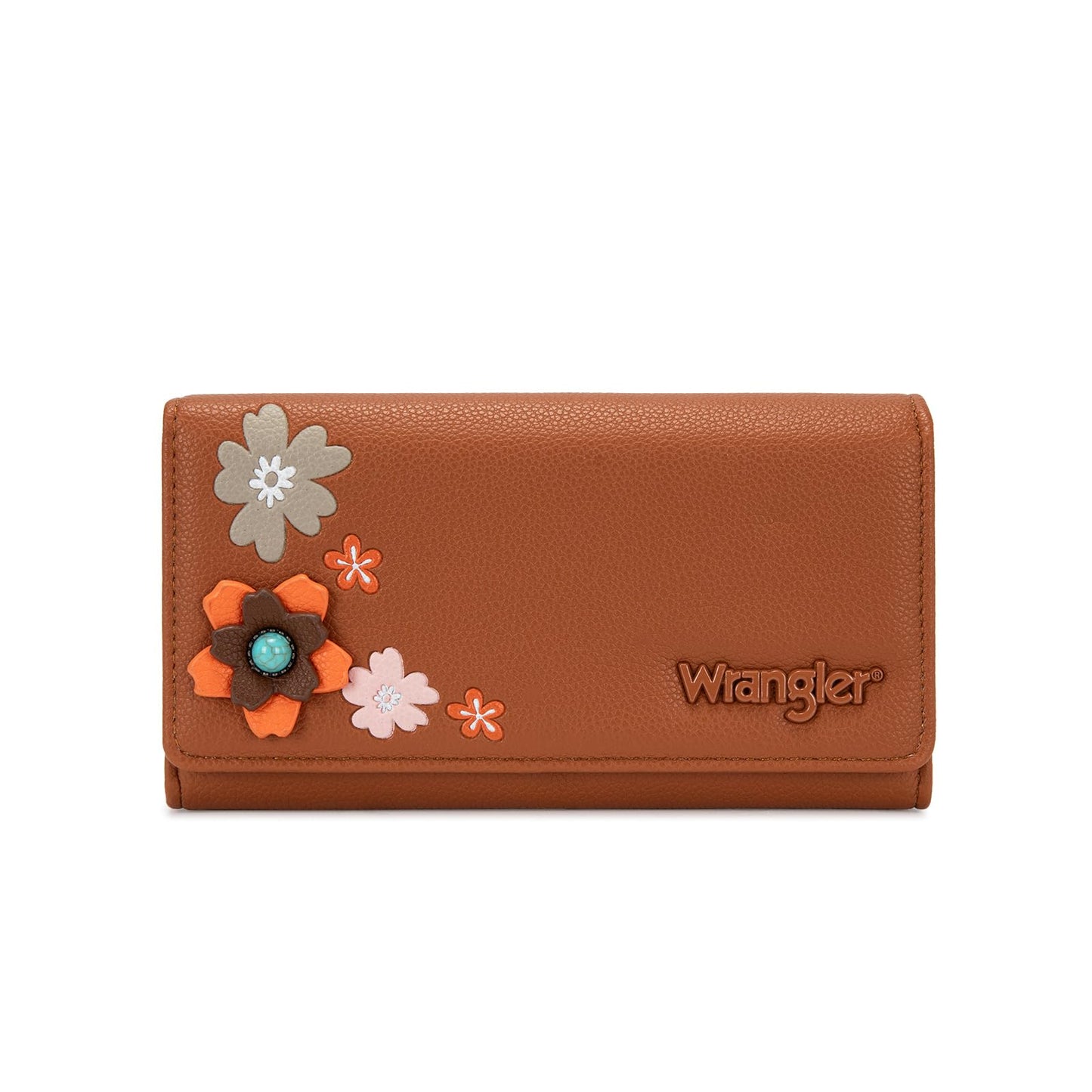 HOTX Wrangler Women's Wallet RFID Blocking Large Floral Trifold Wallets | Large Capacity, Floral Print, Multi Card Slots, ID Window, Money organizer & Coin pocket, Ideal Gift Choice for All Holidays