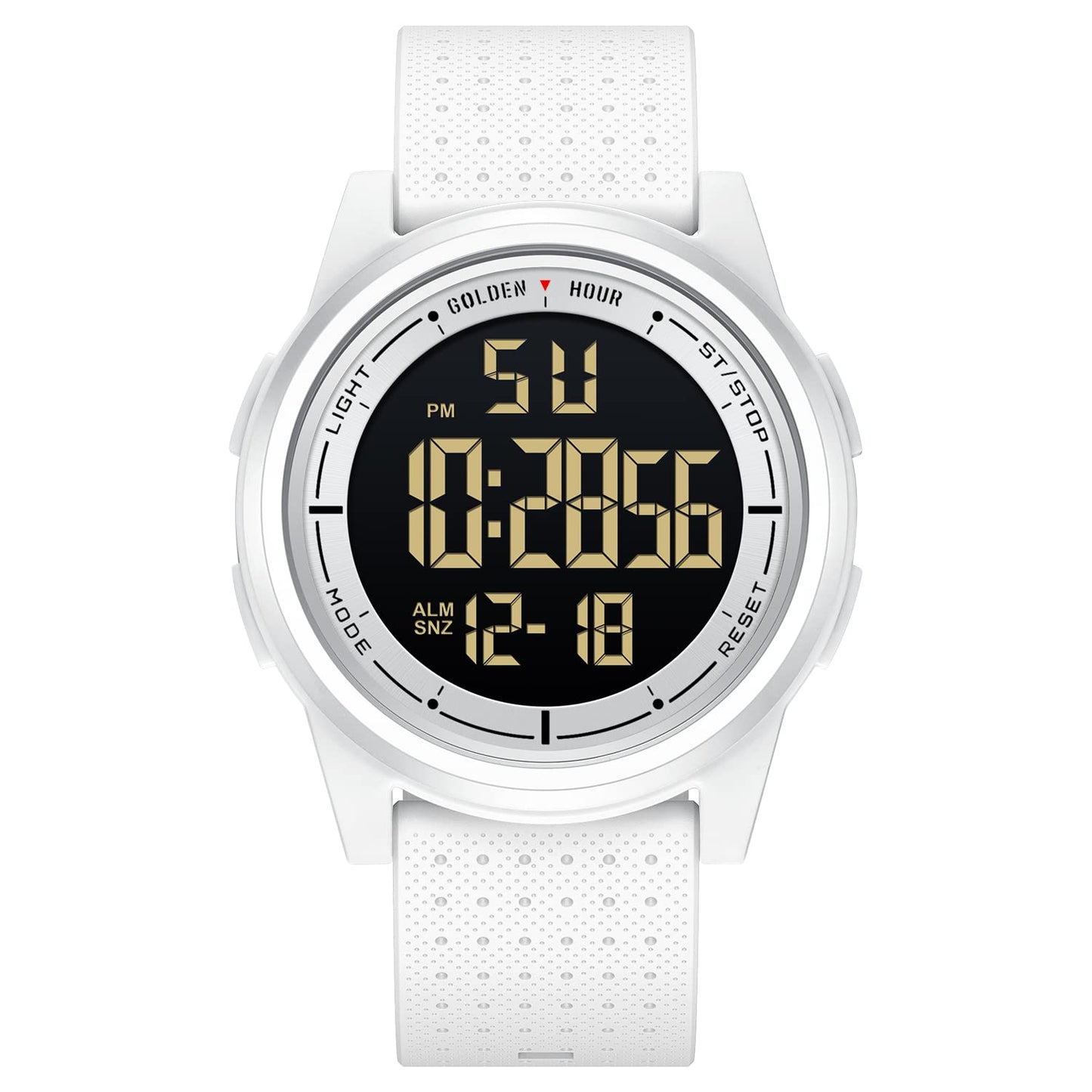 HOTGOLDEN HOUR Ultra-Thin Minimalist Sports Waterproof Digital Watches Men with Wide-Angle Display Rubber Strap Wrist Watch for Men Women