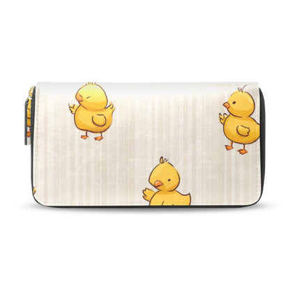 HOTWomens Long Leather Wallet Zip Around Clutch Purse Large Capacity Card Holder Organizer Pink Grid Roses
