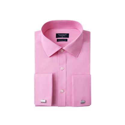 HOTYear In Year Out French Cuff Wrinkle Free Dress Shirt for Men Regular Fit Long Sleeve Wrinkle Resistant Shirt
