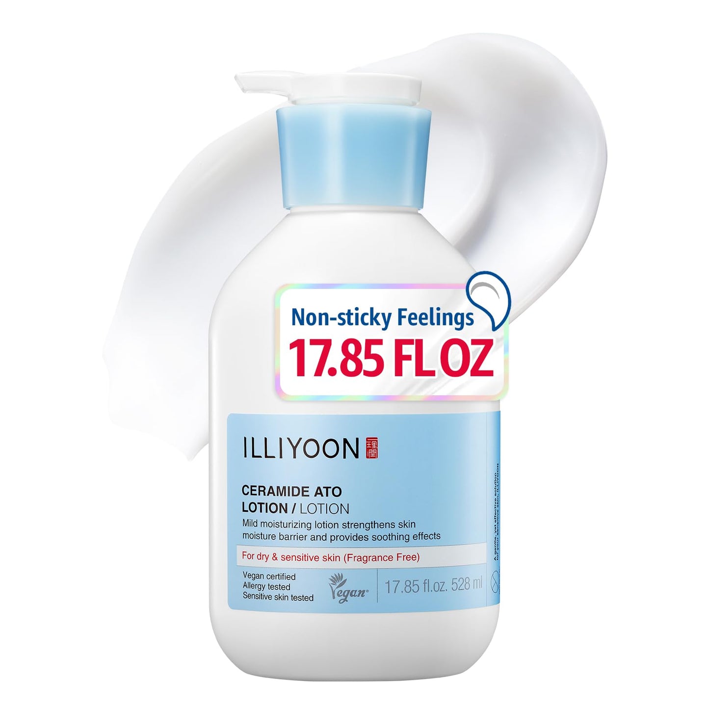 HOTIlliyoon Ceramide Ato Concentrate Cream | Moisturizer for Dry & Sensitive Skin, 100hr Lasting Hydration, For Face & Body, Gentle for Infants, Moisture Barrier Repair, Vegan Certified, 6.76 fl.oz.