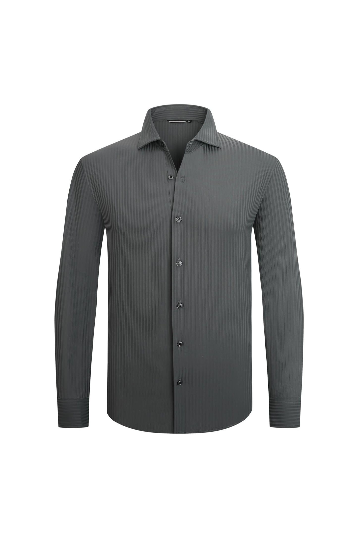 HOTSAMERM Mens Dress Shirt Stretch Wrinkle Free Casual Button Down Shirts | 4-Way Stretch & Moisture Wicking Performance Shirt for Business, Wedding, Work, Church, Easy Care Lightweight & Breathable