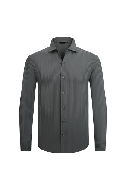 HOTSAMERM Mens Dress Shirt Stretch Wrinkle Free Casual Button Down Shirts | 4-Way Stretch & Moisture Wicking Performance Shirt for Business, Wedding, Work, Church, Easy Care Lightweight & Breathable