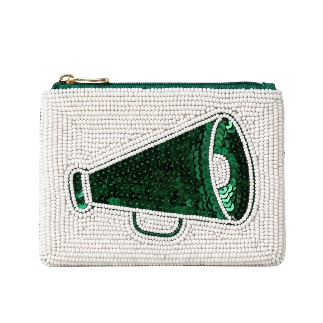 HOTBeaded Coin Purse Change Zipper Pouch Wallet Baseball | Handmade Beadwork, Compact Organizer, Cash Holder, Card Storage, Makeup Pouch, Giftable Accessory, Everyday Carry