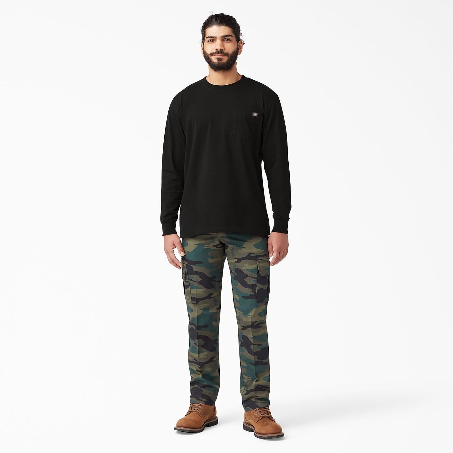HOTDickies Men's Big and Tall Long Sleeve Heavyweight Crew Neck