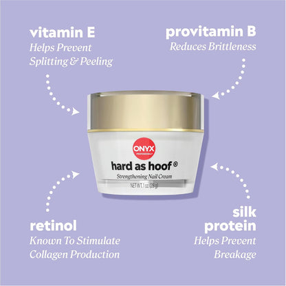 HOTOnyx Professional Hard as Hoof Nail Strengthening Cream, Island Coconut Scent - Nail Growth and Conditioning Cuticle Cream Stops Splits, Chips, Cracks & Strengthens Nails, 1 oz