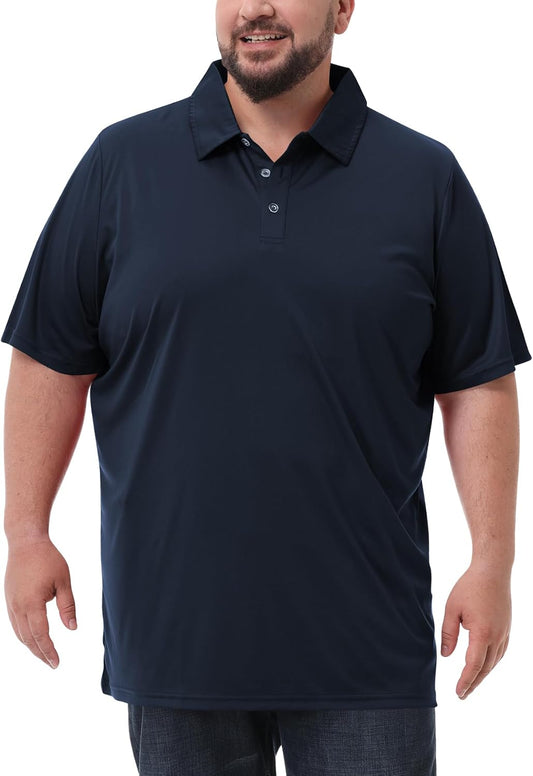 HOTIdtswch Men's Big and Tall Polo Shirts UPF 50+ Casual Work Quick Dry Short Sleeve Collared Golf Shirt（XL-8XL）