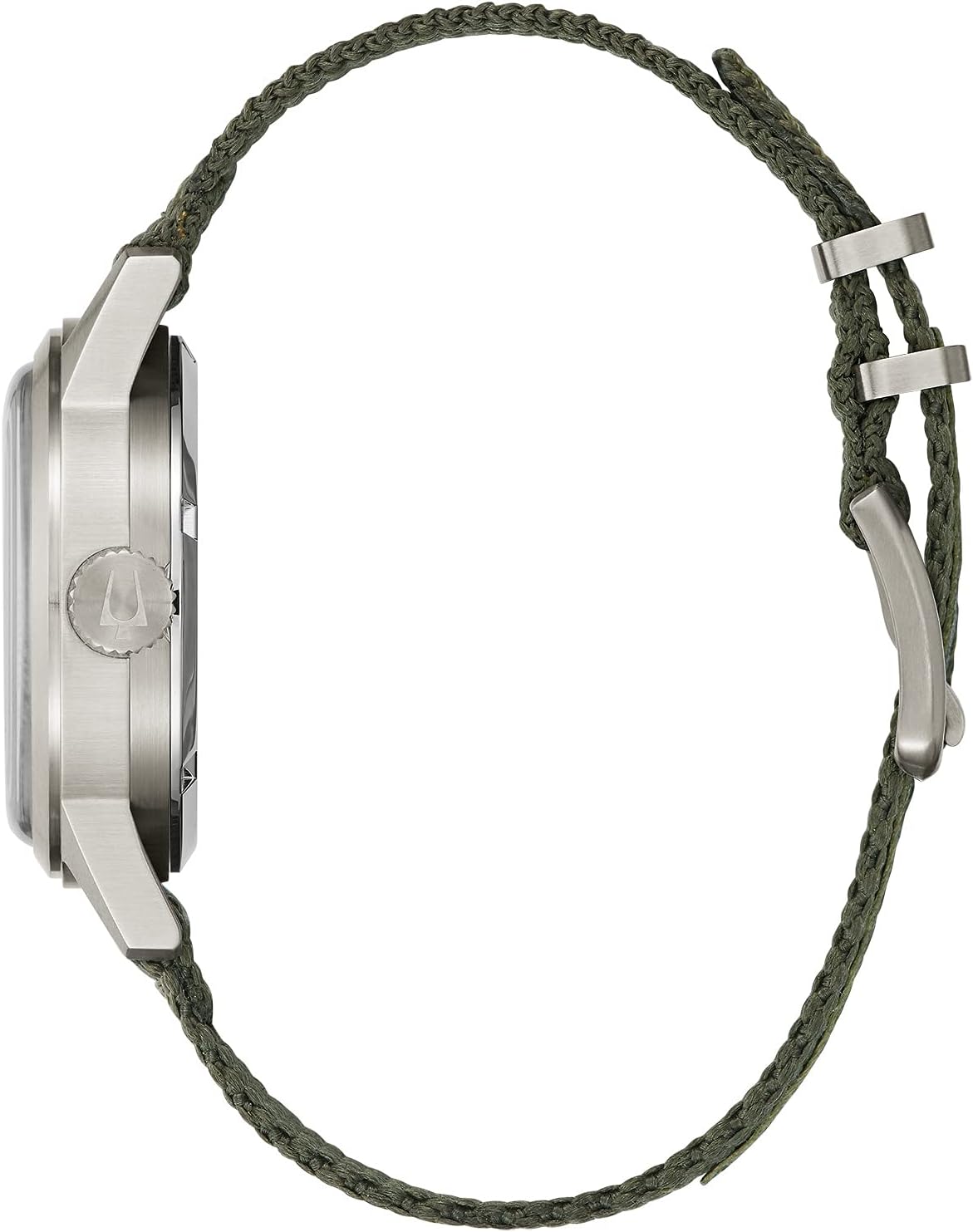 HOTBulova Men's Military Heritage Hack Veteran's Watchmaking Initiative Watch in Stainless Steel with 3-Hand Automatic, Green NATO Strap Style: 96A259