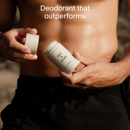 HOTSalt & Stone Aluminum Free Deodorant | Extra Strength 48 Hour Protection for Women & Men | Made with Seaweed Extracts, Niacinamide & Prebiotics | Saffron & Cedar | Extra Strength 48 Hour Protection, Gender Neutral Scent, Made with Niacinamide, Spirulin