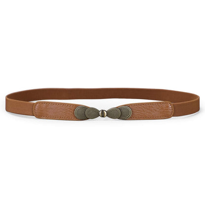 HOTJASGOOD Women Skinny Elastic Stretch Belt for Dresses Retro Ladies Waist Vintage Thin Belt
