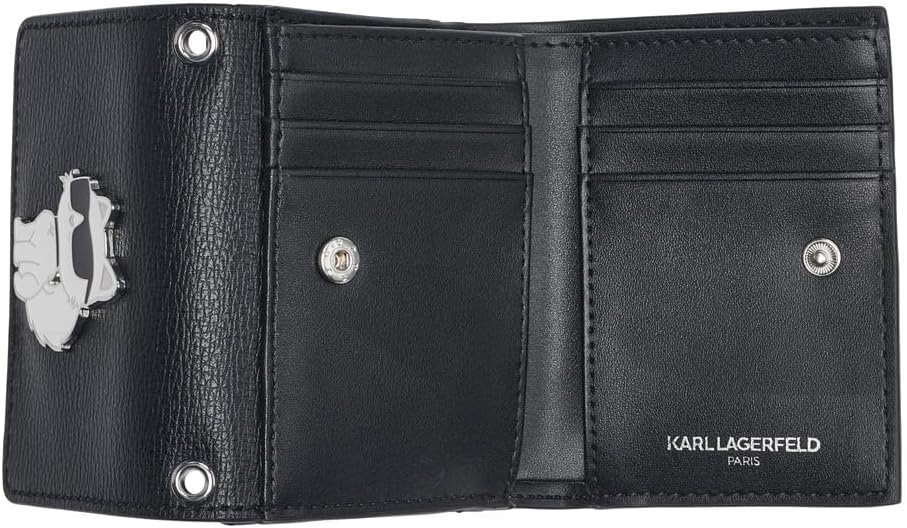 HOTKARL LAGERFELD Paris Women's Wallet Crossbody On A Chain, Black Multi