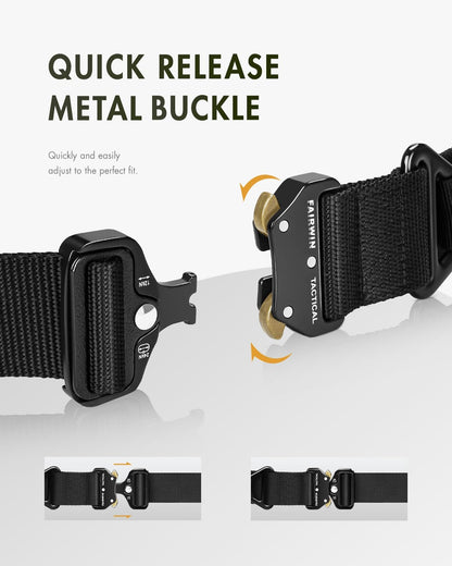 HOTFAIRWIN Men's Tactical Belt, Rigger Belt, Utility Nylon Web Waist Work Belt for Men with V-ring Quick-Release Buckle