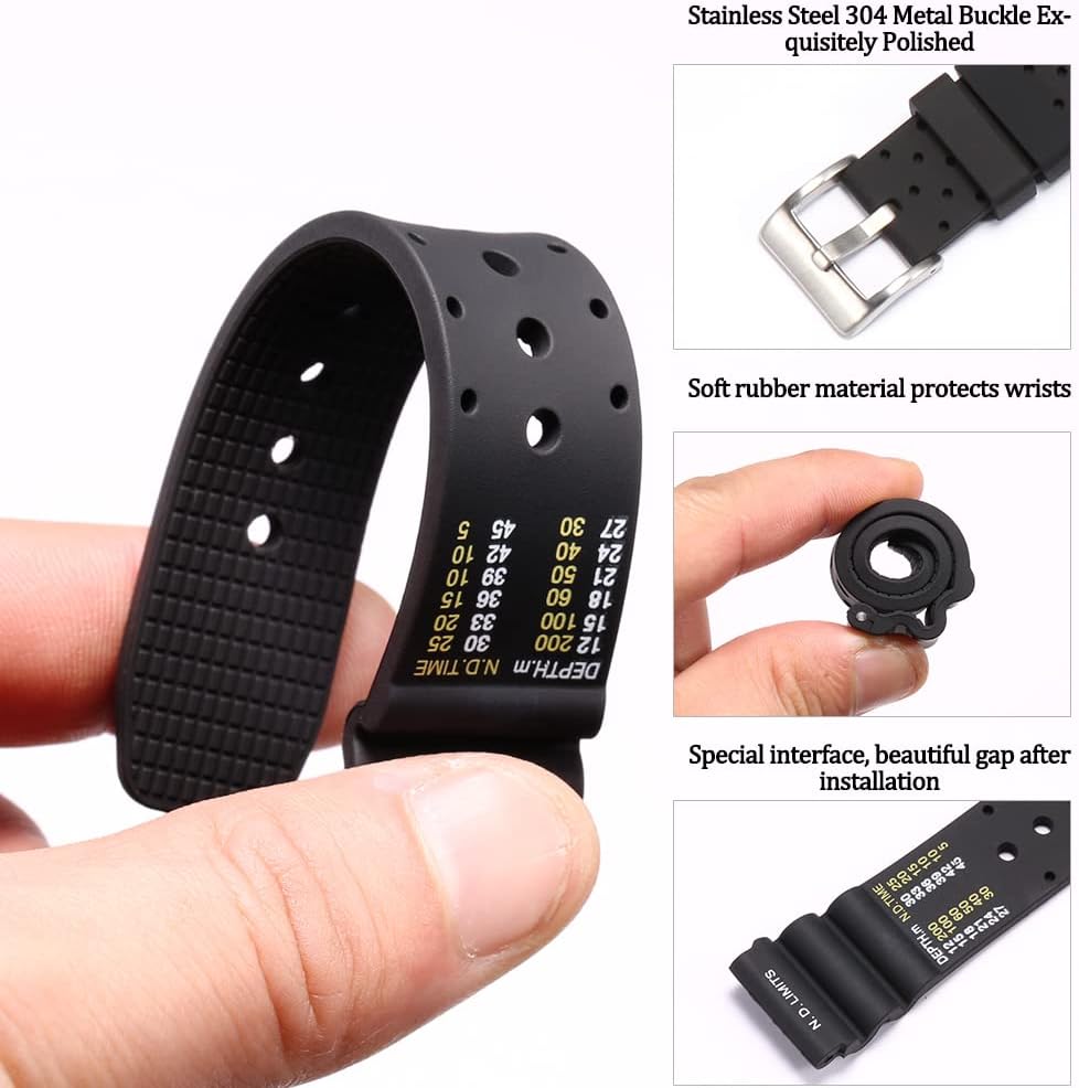 HOT20mm Soft Silicone Strap compatible with Citizen Hyper Aqualand Duplex Promaster Men's Dive Watch Band waterproof wristband watches Accessories