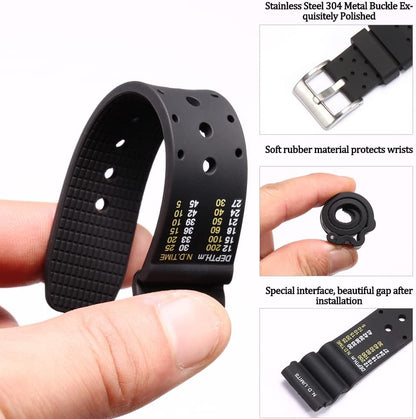 HOT20mm Soft Silicone Strap compatible with Citizen Hyper Aqualand Duplex Promaster Men's Dive Watch Band waterproof wristband watches Accessories