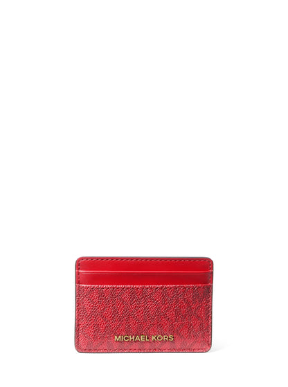 HOTMichael Kors Women's Jet Set Card Holder, Gold-Tone Hardware/Black, One Size