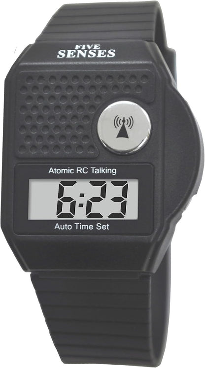 HOTFive Senses - English Atomic Talking Watch, Easy to use for Seniors Blind Men Women, Loud Talking Watch with Sound for Vision Impaired, Watches for Elderly Women, Blind People Products 1026 (BLACK)