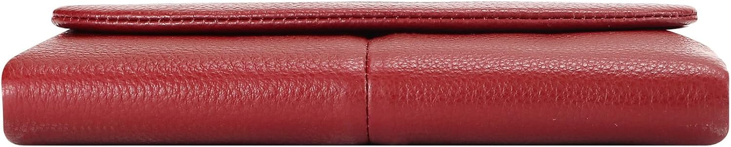 HOTRoyal Bagger Women’s RFID Blocking Long Wallet – Genuine Cow Leather Trifold Purse with Multi-Card Slots & Magnetic Closure 5063 (Black)