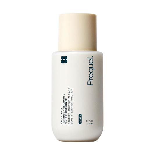 HOTPrequel Skin Half and Half Fluid Moisturizer Face Cream. Lightweight Ceramide Peptide Lotion for All Skin Types, including Dry and Sensitive. Hydrating Facial Cream for Women and Men