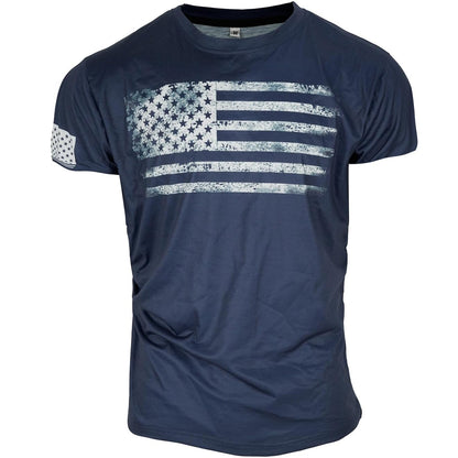 HOTMen's Short Sleeve Patriotic American Design with Eagle and Flag Premium T-Shirt