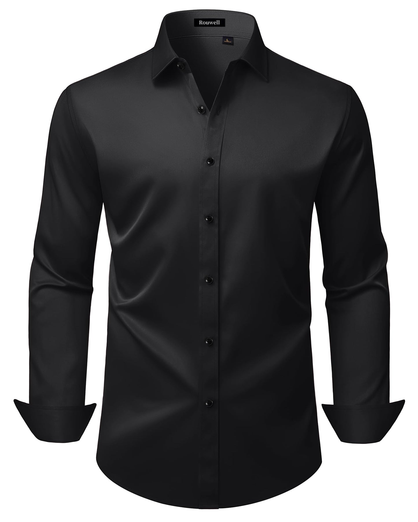 HOTMens Wrinkle Free Dress Shirts Regular Fit Business Button Down Shirt Formal Long Sleeve Wedding Stretch Shirts