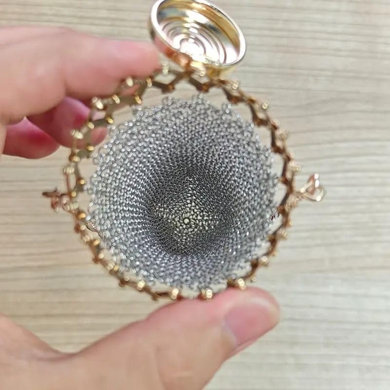 HOT1920s Vintage British Coin Purse Handcrafted Chainmail Metal Mini Pendant, Retro Nostalgic Coin Holder ClassicAntique Style Accessory for Coins Jewelry