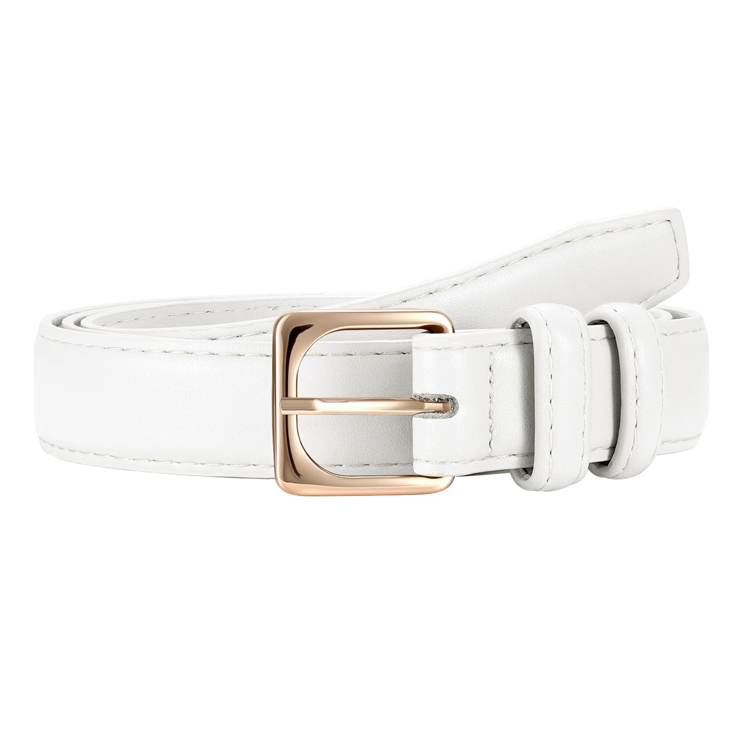 HOTJASGOOD Women Leather Belt Fashion Ladies Leather Waist Belt for Pants Jeans Dress with Gold Buckle
