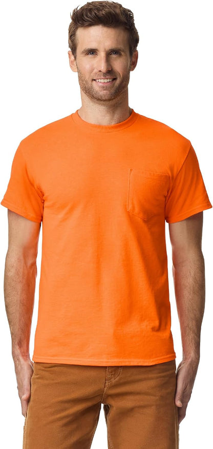 HOTGildan Unisex Adult DryBlend Workwear T-Shirts with Pocket, 2-Pack