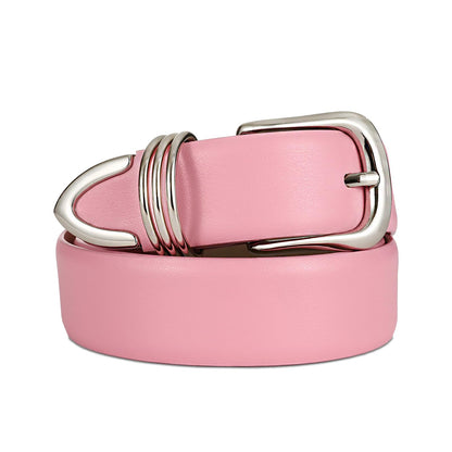HOTRISANTRY Women's Leather Belts with Gold Buckle Fashion Leather Waist Belt Elegant Ladies Belts for Jeans Gifts for Women